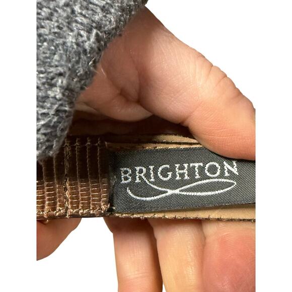 Women's Brown Brighton Classics Silver Gold Buckle ML32 Belt - Picture 8 of 9